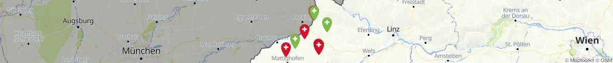 Kartenansicht für Apotheken-Notdienste in der Nähe von Obernberg am Inn (Ried, Oberösterreich)